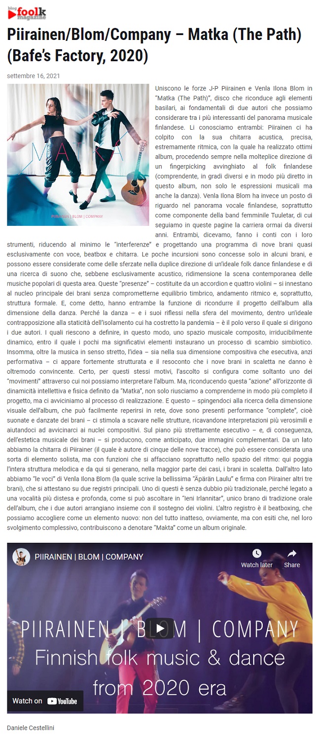 Blogfoolk (Italy), 16.9.2021